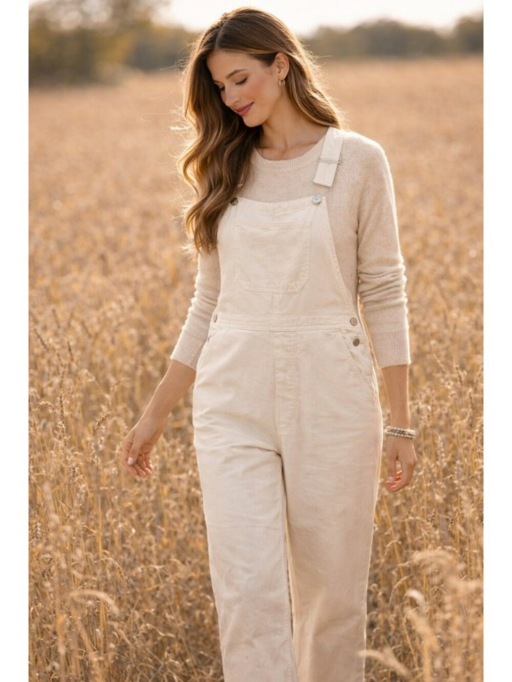 Reformation River Relaxed Organic Cotton Wide Leg Overalls Womens 6 Off-White - Picture 8 of 12